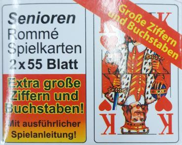 Senioren Romme Spielkarten 2x55 Blatt