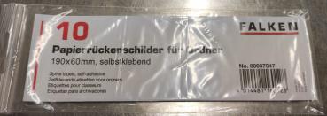 Preview: Papierrückenschilder breit, selbstklebend, 10er Pack, Falken