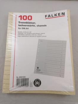Trennblätter Falken DIN A4 - lochverstärkt - chamois - 20 Stück