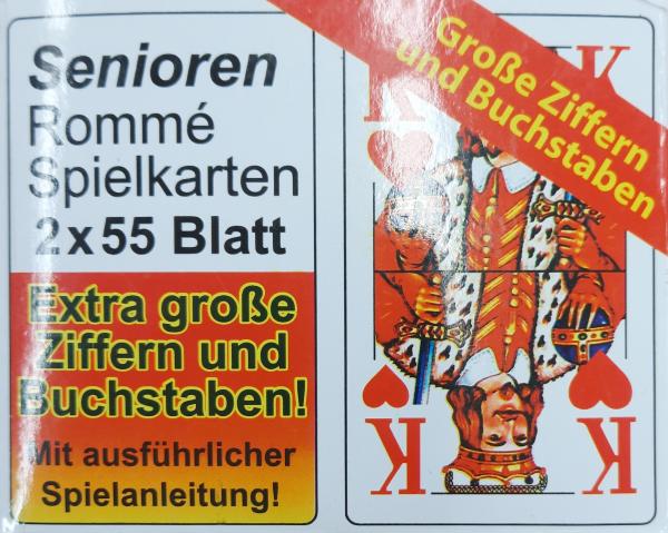Senioren Romme Spielkarten 2x55 Blatt