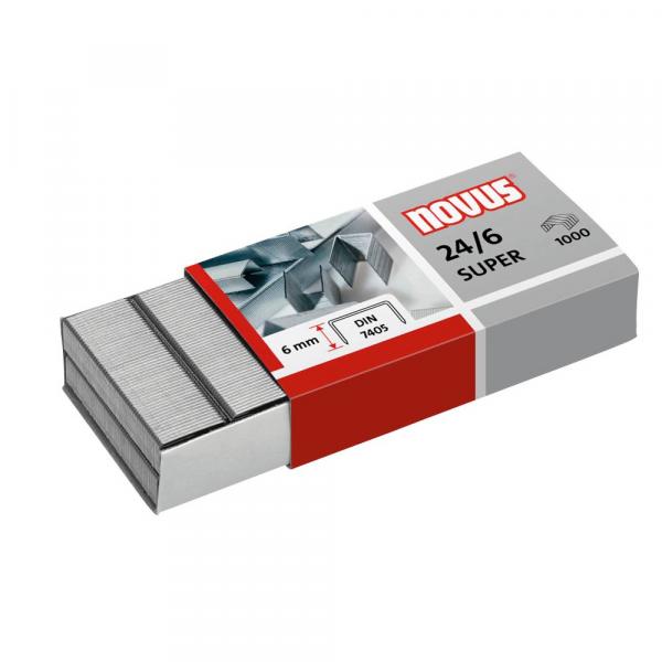 Heftklammern verzinkt - 24/6 - 1000 Stück Novus