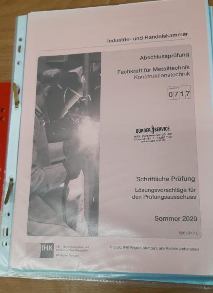 Abschlussprüfung Metalltechnik Sommer 2020