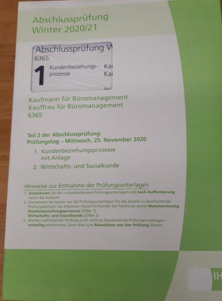 Abschlussprüfung Winter 20/21 Kaufmann für Büromanagement