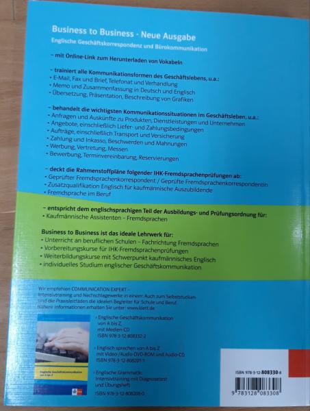 Business to Business  Englische Geschäftskorrespondenz und Bürokommunikation