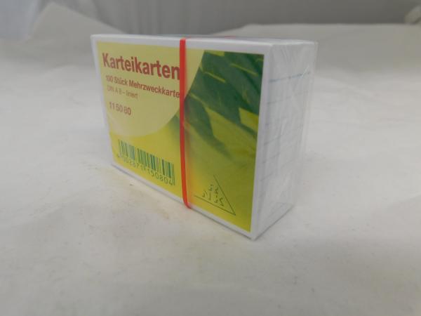 Karteikarten DIN A8 Weiß - liniert - 100 Stück
