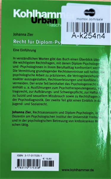 Recht für Diplom-Psychologen  Eine Einführung