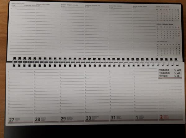 Schreibtischquerkalender 2026